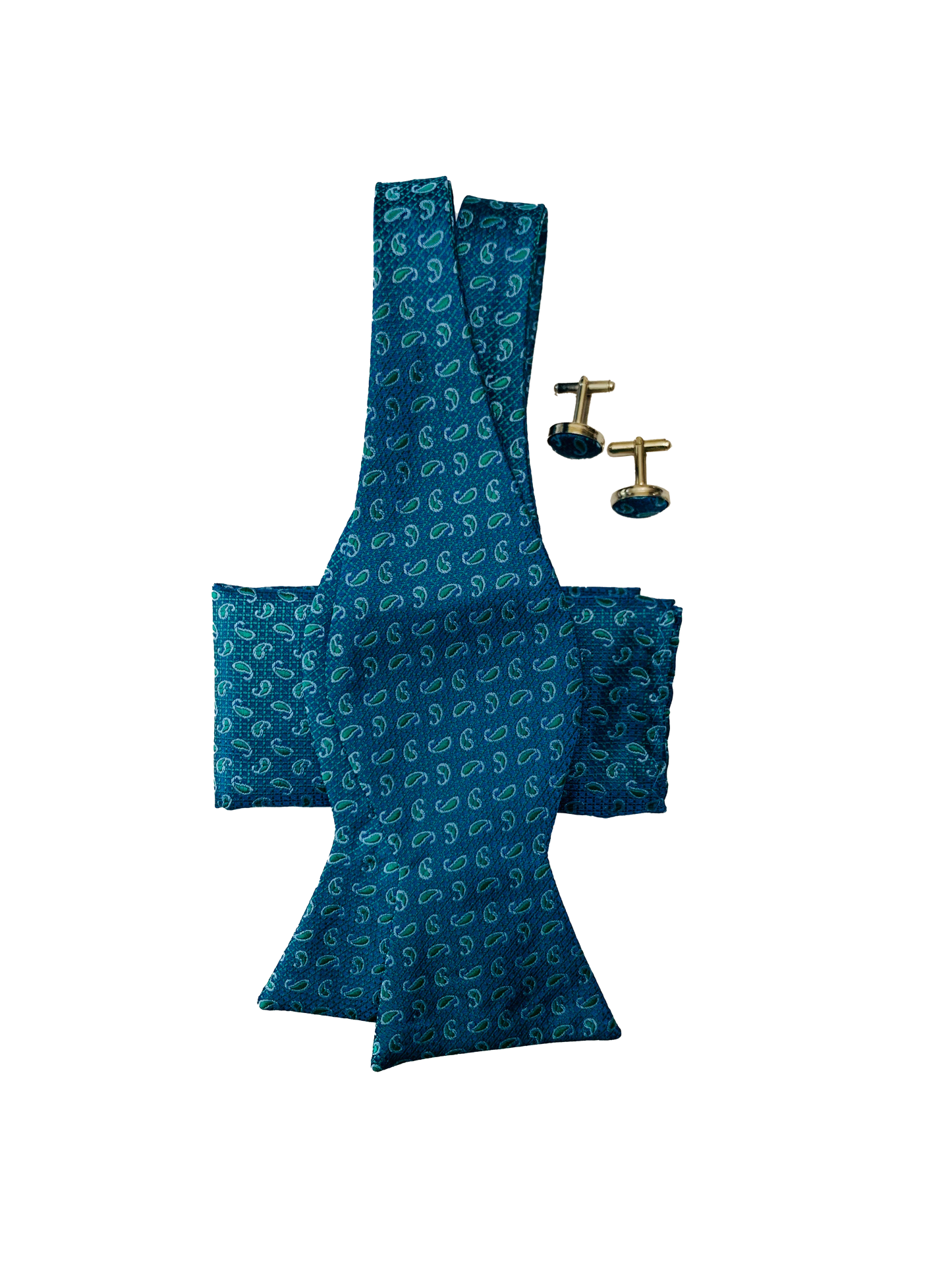 Bow Tie, Pocket Square & Cuff Links Set