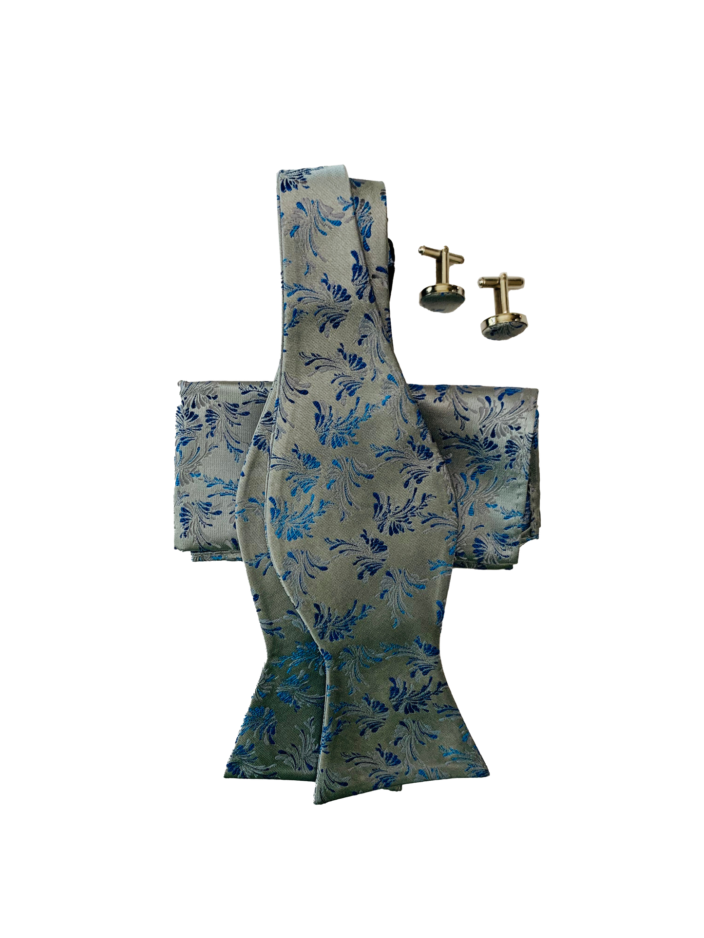 Bow Tie, Pocket Square & Cuff Links Set