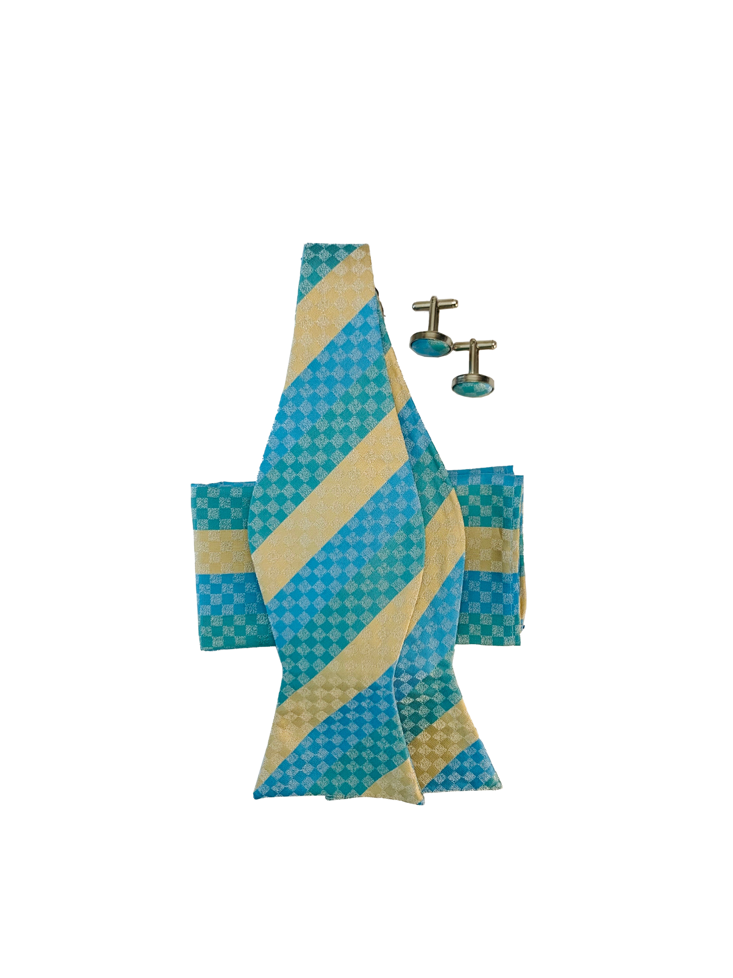 Bow Tie, Pocket Square & Cuff Links Set