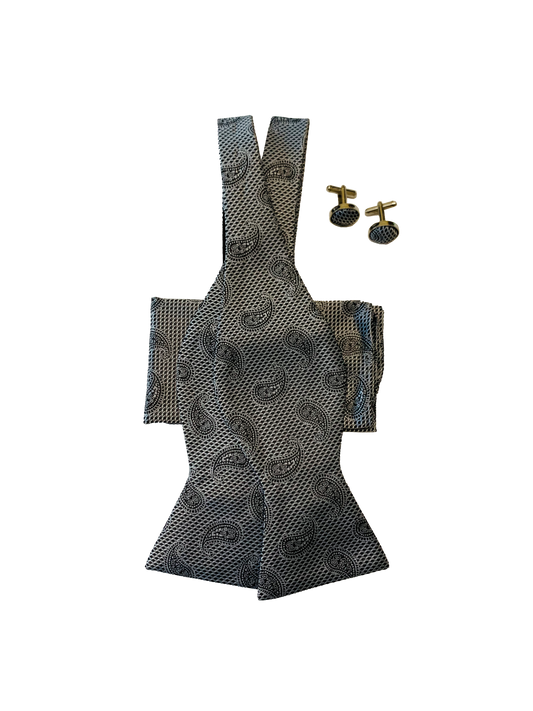 Bow Tie, Pocket Square & Cuff Links Set