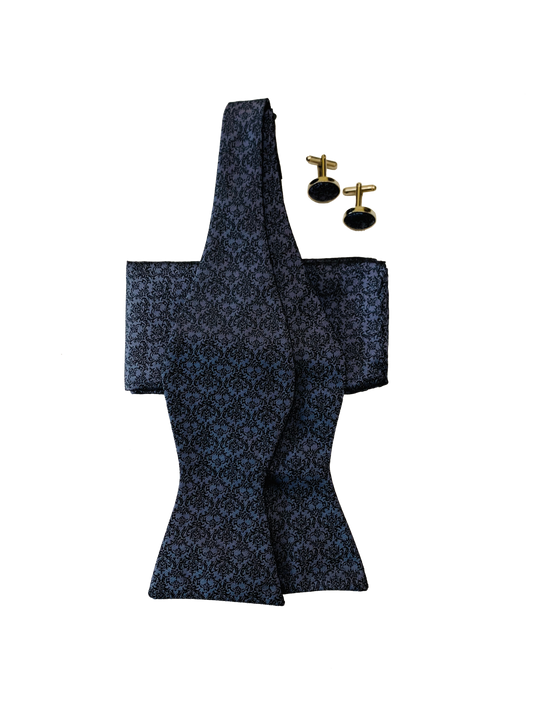 Bow Tie, Pocket Square & Cuff Links Set