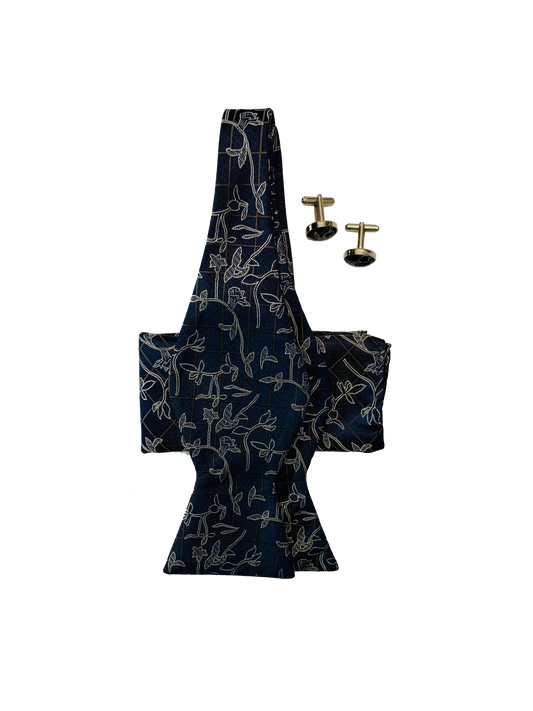 Bow Tie, Pocket Square & Cuff Links Set