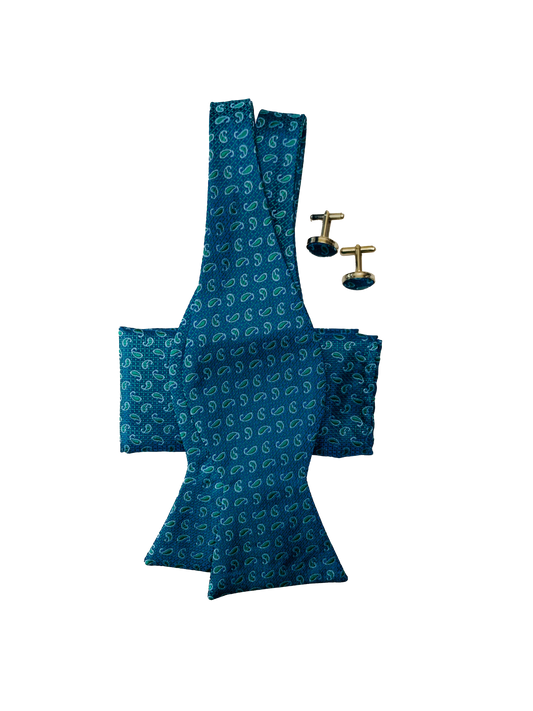 Bow Tie, Pocket Square & Cuff Links Set