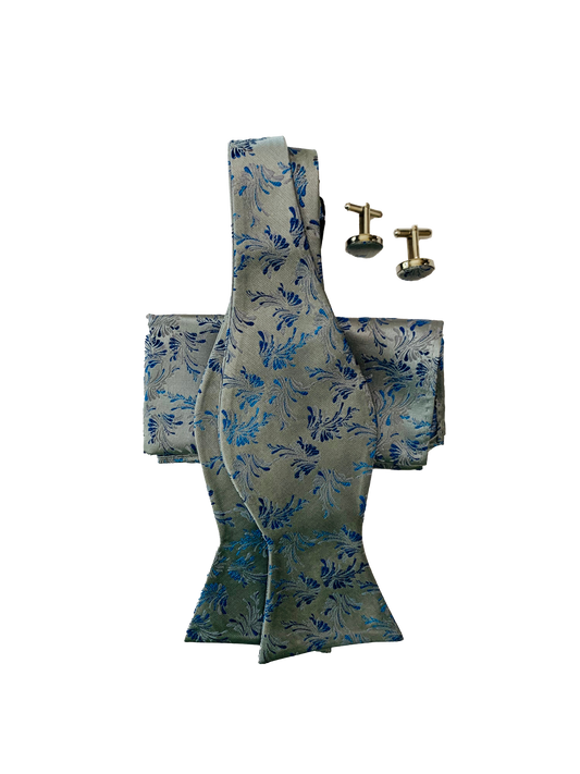 Bow Tie, Pocket Square & Cuff Links Set