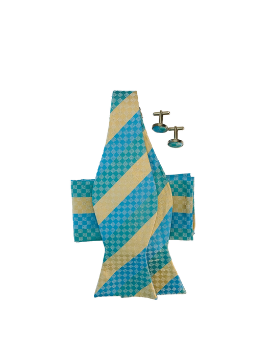 Bow Tie, Pocket Square & Cuff Links Set