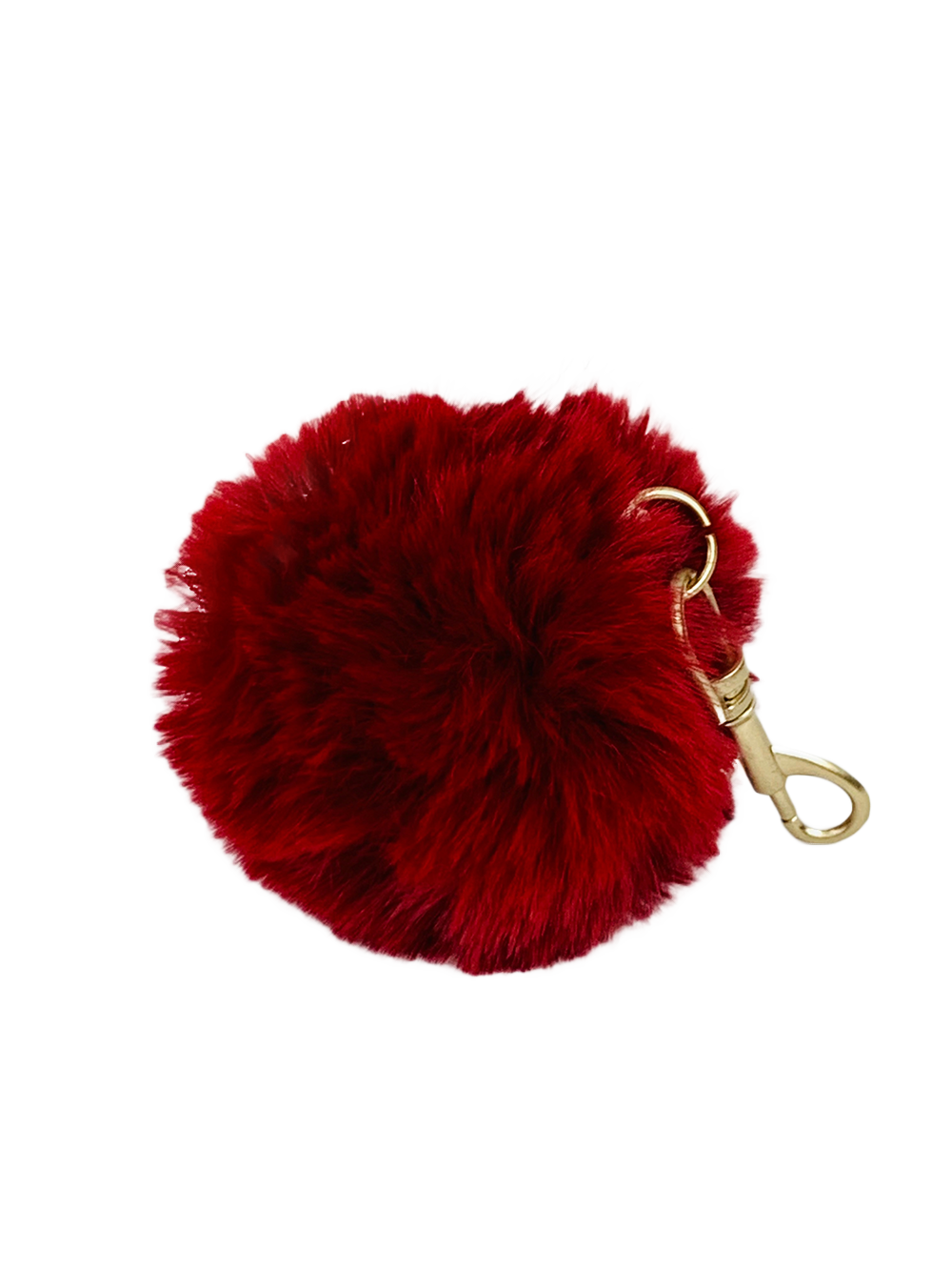 Keychain - Burgundy Pom Pom