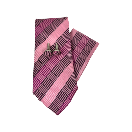 Necktie, Cuff Links & Pocket Square Set